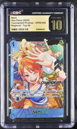 One Piece Nami OP09-050 Championship 25-26 Top 64 CGC PRISTINE 10 - Image 1