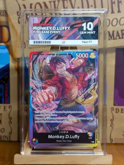 Monkey D Luffy P L Release Event Giveaway PROMO ONE PIECE ACE GRADING GEM 10 - Image 1