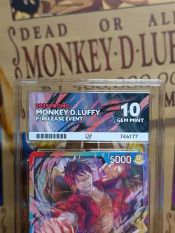 Monkey D Luffy P L Release Event Giveaway PROMO ONE PIECE ACE GRADING GEM 10 - Image 2