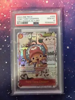 2024 One Piece TCG EB01-006 Chopper Manga Alternate Art, English, PSA 10 - Image 1