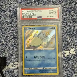 Pokemon TCG Snom SV033/SV122 Shining Fates Holo Card 2021 Shiny PSA 10 - Image 1
