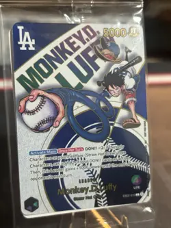 One Piece x Dodgers Collaborative Promo Card Monkey D. Luffy (Sealed) - Image 2