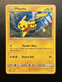 Pikachu SM81 Black Star Promo Holo Rare Card Pokemon Trading Card Game - Image 1