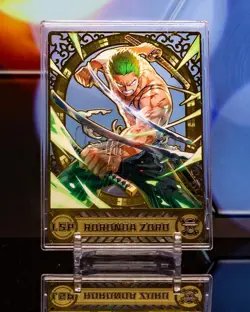 Roronoa Zoro - One Piece Waifu Gold Serial Premium Metal Card LSP - #/200 Anime - Image 1