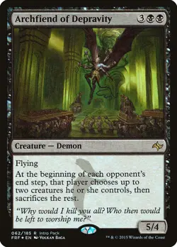 MTG Archfiend of Depravity - Intro Pack Promo, Unique & Misc. Promos, Heavily Pl - Image 1