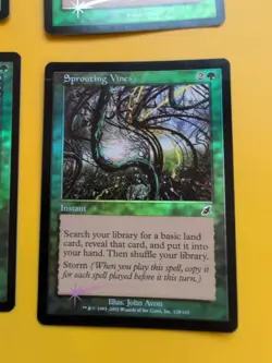 Sprouting Vines. Instant playset MTG FOIL Shooting Star. Scourge 2003 4 Card. - Image 2