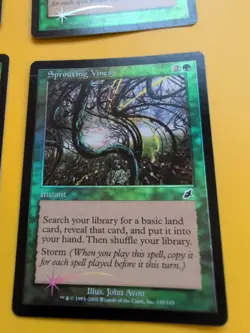 Sprouting Vines. Instant playset MTG FOIL Shooting Star. Scourge 2003 4 Card. - Image 3