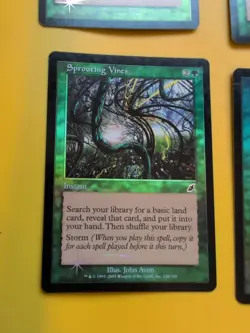 Sprouting Vines. Instant playset MTG FOIL Shooting Star. Scourge 2003 4 Card. - Image 4