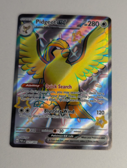 Pokemon Pidgeot ex 221/091 Paldean Fates SV Shiny Ultra Rare Full Art 221/091 LP - Image 1