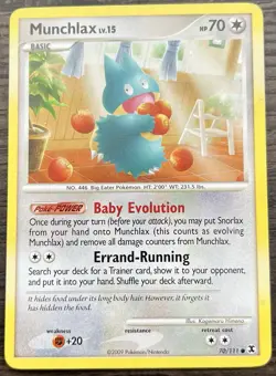 Munchlax 70/111 Pokemon TCG Platinum Rising Rivals Common Lightly Played LP - Image 1