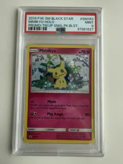 PSA 9 Mimikyu Holo #SM163 2019 Pokemon Sm Black Star Promo GALAXY SWIRL - Image 4
