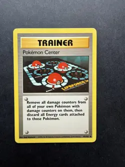 Pokemon Cards: Pokemon Center 85/102: Base Set Uncommon Trainer: LP - Image 1