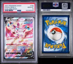 2021 POKEMON SWORD & SHIELD EVOLVING SKIES #184 FULL ART/SYLVEON V PSA 10 - Image 3