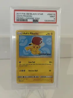 2017 Pokemon Sm Black Star Promo #SM113 Ash'S Pikachu PSA 9 - Image 1