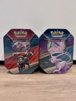 Pokemon Eevee Heroes Umbreon & Espeon V Tin Set - 4 Packs New Sealed - Image 1
