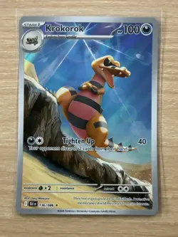 Pokemon TCG Krokorok 136/086 Illustration Rare - S&V Black Bolt Set - NM / M - Image 3