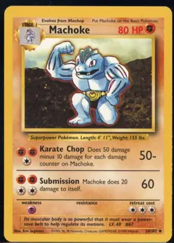 Machoke 34/102 Uncommon Base Set Unlimited Pokemon NM - Image 2