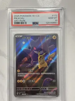 2025 Pokemon 151 CS Chinese Exclusive Pikachu Gengar Art Rare #172 PSA 10 GEM MT - Image 1
