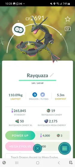 Pokemon Go (Stage 38) Shiny Legendary Rayquaza ( 5 Legendarys ) - Image 2