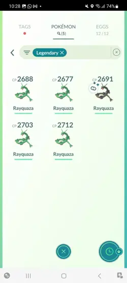 Pokemon Go (Stage 38) Shiny Legendary Rayquaza ( 5 Legendarys ) - Image 3