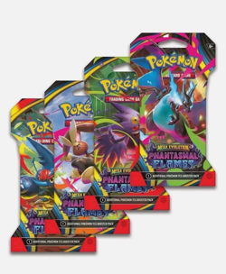 Pokemon Mega Evolution Phantasmal Flames 4x Sleeved Booster Pack Art Set - Image 1