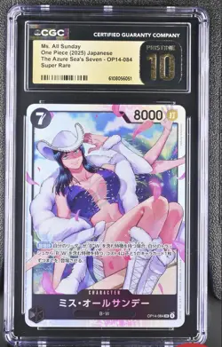 Miss All Sunday Nico Robin OP14 084 SR One Piece TCG CGC PRISTINE 10 BLACK LABEL - Image 1