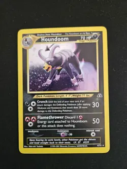 Pokemon TCG Houndoom Neo Discovery 4/75 Swirl Holo Rare - Image 1