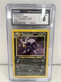 Houndoom 4/75 Holo Rare Neo Discovery Unlimited Pokemon TCG WOTC - CGC 8 - Image 1