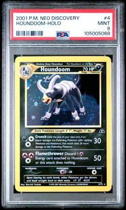 Houndoom 4/75 Holo Rare Neo Discovery Unlimited Pokemon TCG WOTC - PSA 9 - Image 1