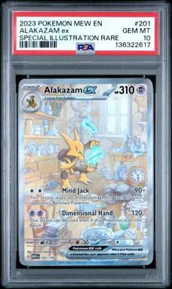 2023 POKEMON MEW EN-151 SPECIAL ILLUSTRATION RARE #201 ALAKAZAM EX PSA 10 - Image 1