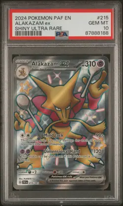 2024 POKEMON PAF EN-PALDEAN FATES SHINY ULTRA RARE #215 ALAKAZAM EX PSA 10 - Image 1