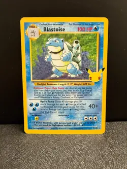 2021 Pokemon Blastoise Holo 2/102 25th Anniversary Celebrations LP - Image 1