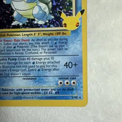 Pokemon TCG Blastoise Celebrations Card 2/102 25th Anniversary Edition NM - Image 3