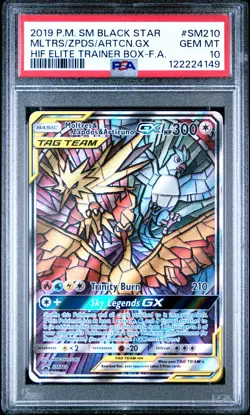 PSA 10 | Moltres & Zapdos & Articuno Gx Sm210/68 | Hidden Fates | Pokemon - Image 1