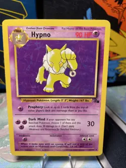Hypno 23/62 Fossil Set Rare Non-Holo 1999 WOTC Vintage Pokemon Card LP - Image 1