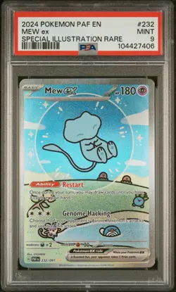 2024 POKEMON PAF EN-PALDEAN FATES SPECIAL ILLUSTRATION RARE #232 MEW EX PSA 9 - Image 1
