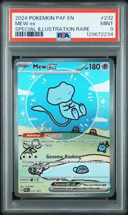 2024 POKEMON PAF EN-PALDEAN FATES SPECIAL ILLUSTRATION RARE #232 MEW EX PSA 9 - Image 1