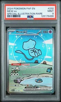 2024 Pokemon Paf EN-Paldean Fates Mew EX #232 Special Illustration Rare PSA 9 - Image 1