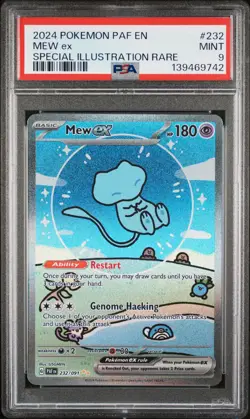 2024 POKEMON PAF EN-PALDEAN FATES SPECIAL ILLUSTRATION RARE #232 MEW EX PSA 9 - Image 1
