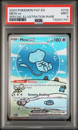 2024 POKEMON PAF EN-PALDEAN FATES SPECIAL ILLUSTRATION RARE #232 MEW EX PSA 9 - Image 1