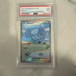 2024 POKEMON PAF EN-PALDEAN FATES SPECIAL ILLUSTRATION RARE #232 MEW EX PSA 9 - Image 1