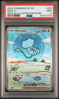 2024 POKEMON PAF EN-PALDEAN FATES SPECIAL ILLUSTRATION RARE #232 MEW EX PSA 9 - Image 1