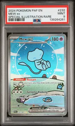 2024 POKEMON PAF EN-PALDEAN FATES SPECIAL ILLUSTRATION RARE #232 MEW EX PSA 9 - Image 1