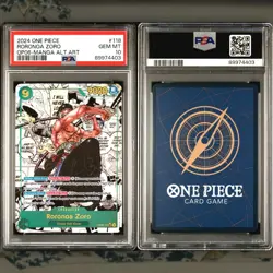 2024 ONE PIECE OP06 WINGS OF THE CAPTAIN MANGA ALTERNATE ART RORONOA ZORO PSA 10 - Image 2