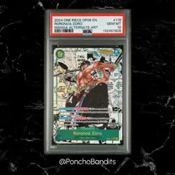 One Piece 2024 OP06-Wings of the Captain Manga Alternate Art Roronoa Zoro PSA 10 - Image 1
