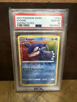 Pokemon 2021 Sword & Shield Shining Fates Kyogre #021 PSA 10 Gem Mint - Image 1
