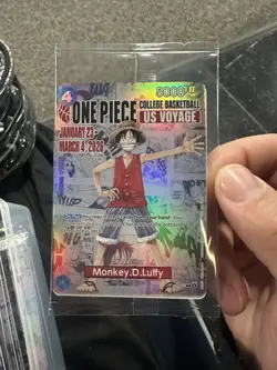 One Piece Monkey D. Luffy College Basketball US Voyage Promo Card SHIPS MONDAY - Image 1