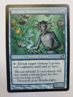 MTG Magic The Gathering Card Merfolk Thaumaturgist Creature Merfolk Wizard Blue - Image 1