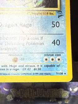 Pokemon Card Gyarados 7/130 Holo Base Set 2 Rare WOTC Played - Image 4