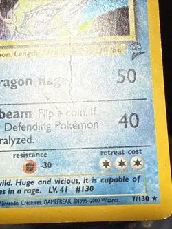 Pokemon Card Gyarados 7/130 Holo Base Set 2 Rare WOTC Played - Image 5
